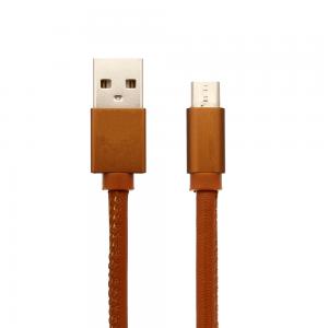 High Speed PU Leather Sync Charging cable, Metal Plug USB type-c Cable