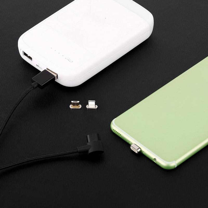 Magnetic 90 Degree  Fast Charger USB Data Syncing Charging Cord iPhone Charger Lightning Micro type-c 3 in 1 USB Cable 2