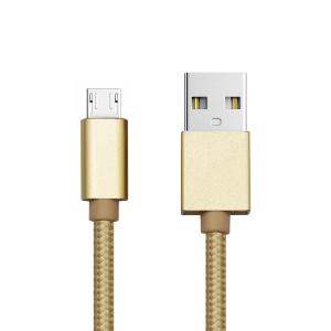 Nylon Braided Metal aluminum Cover  Micro USB 5Pin Cable 