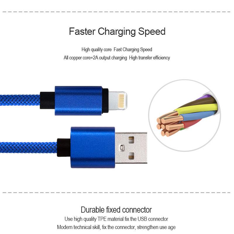 fast charging nylon braided fishing net micro cable with CE, ROHS, FCC aprroved 0