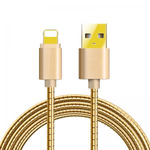 Spring stainless steel usb data charging cable for iphone  High speed