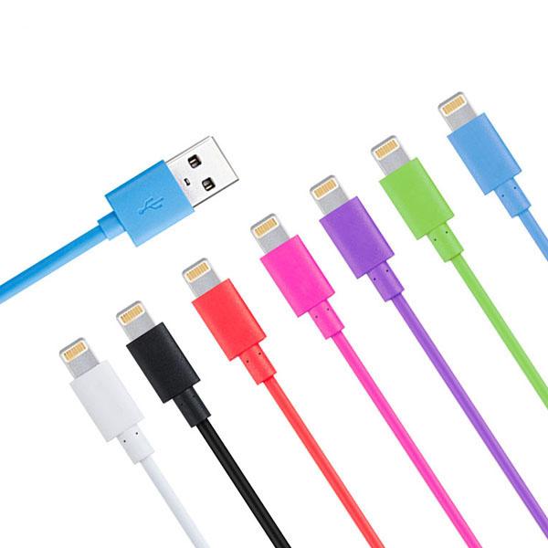 Inject molding heads Colorful Mobile Phone Data USB Cable for iPhone 3