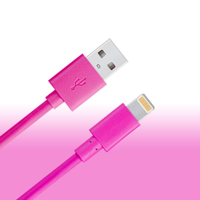 Inject molding heads Colorful Mobile Phone Data USB Cable for iPhone 2