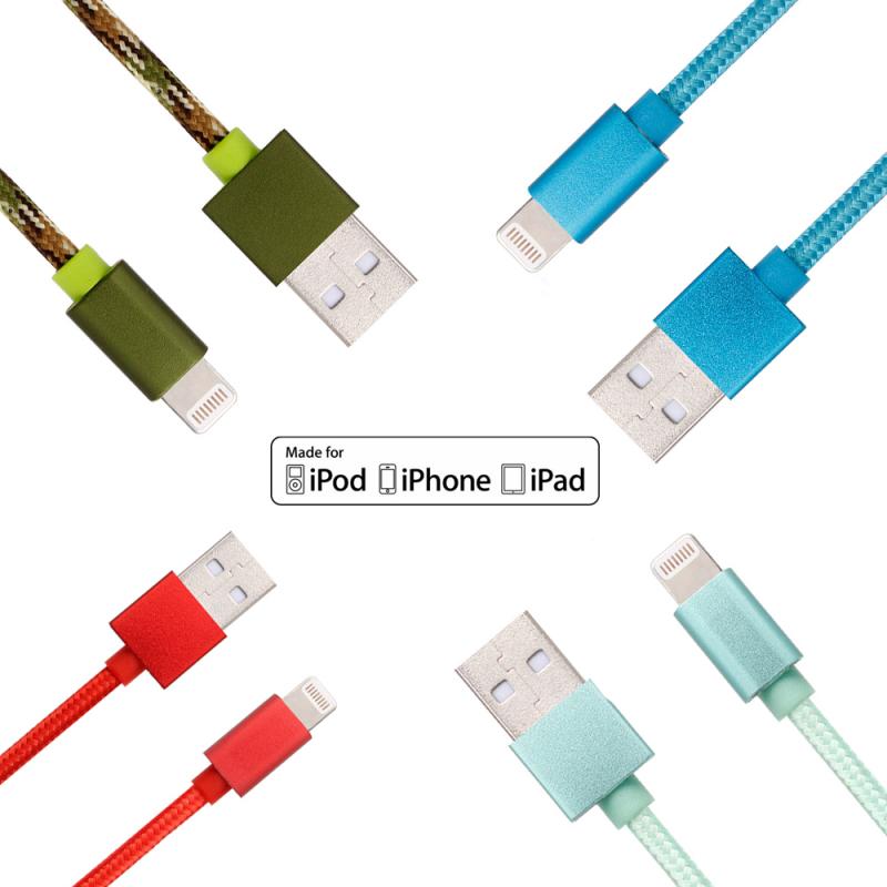 Apple MFi Certified 1M Braided&Metal shell Lightning to USB Cable 1