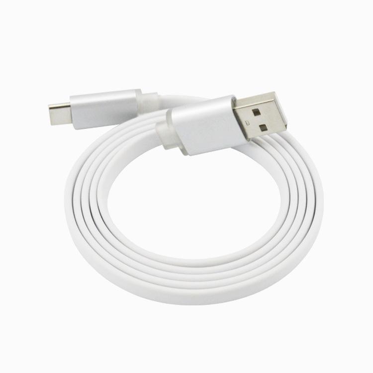 Noodles design flat cord metal head type c usb data cables 1