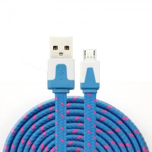 Nylon flat Braided  injection molding plastic cover  Mirco usb cables