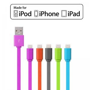 Apple MFI Certified  8 Pin Lightning to USB Charge Sync Cable flat Pvc iphone cord
