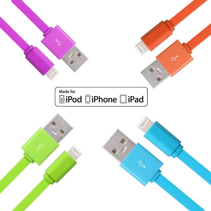 Apple MFI Certified  8 Pin Lightning to USB Charge Sync Cable flat Pvc iphone cord 0