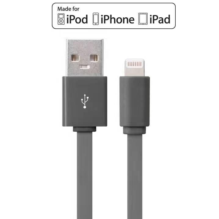 Apple MFI Certified  8 Pin Lightning to USB Charge Sync Cable flat Pvc iphone cord 1