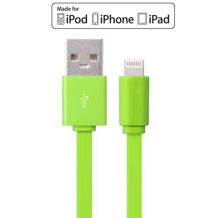 Apple MFI Certified  8 Pin Lightning to USB Charge Sync Cable flat Pvc iphone cord 2