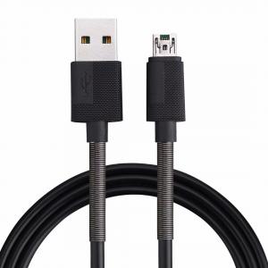 high quality usb cable PVC line with spring metal protector injection shell cable for mobile phone