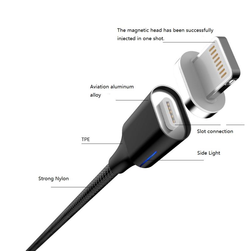 Magnetic USB-A to USB-C  Nylon Braided 3 in 1 Max 3.0A Fast Charging & Data Sync Cable  0