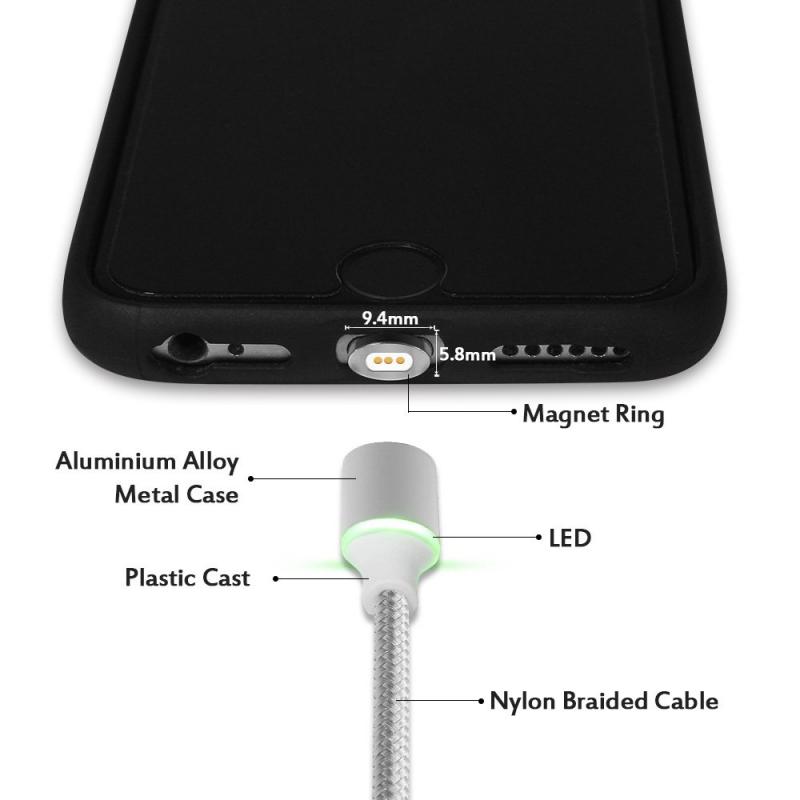 YL-MAG07-T5 Nylon Braided Magnetic Charging Cable 3 in 1 usb cable 0