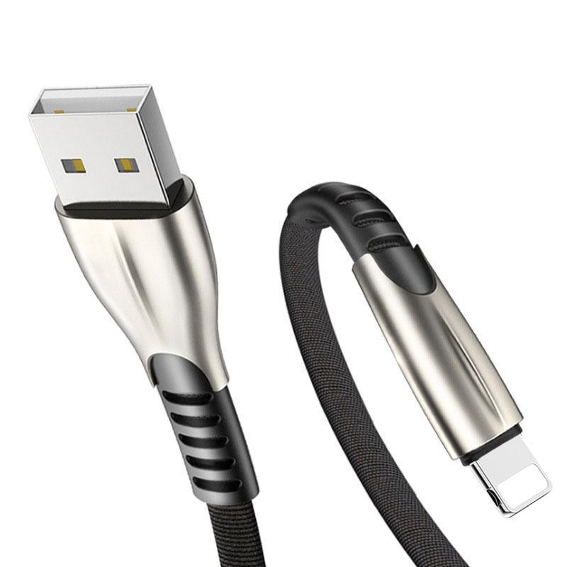 iPhone Lightning USB Cable USB-A to Lightning Cable Charger, Zinc Alloy Fabric Braided iPhone Cord Compatible iPhone 6/7/8/x/xs/xs max/ipad 1