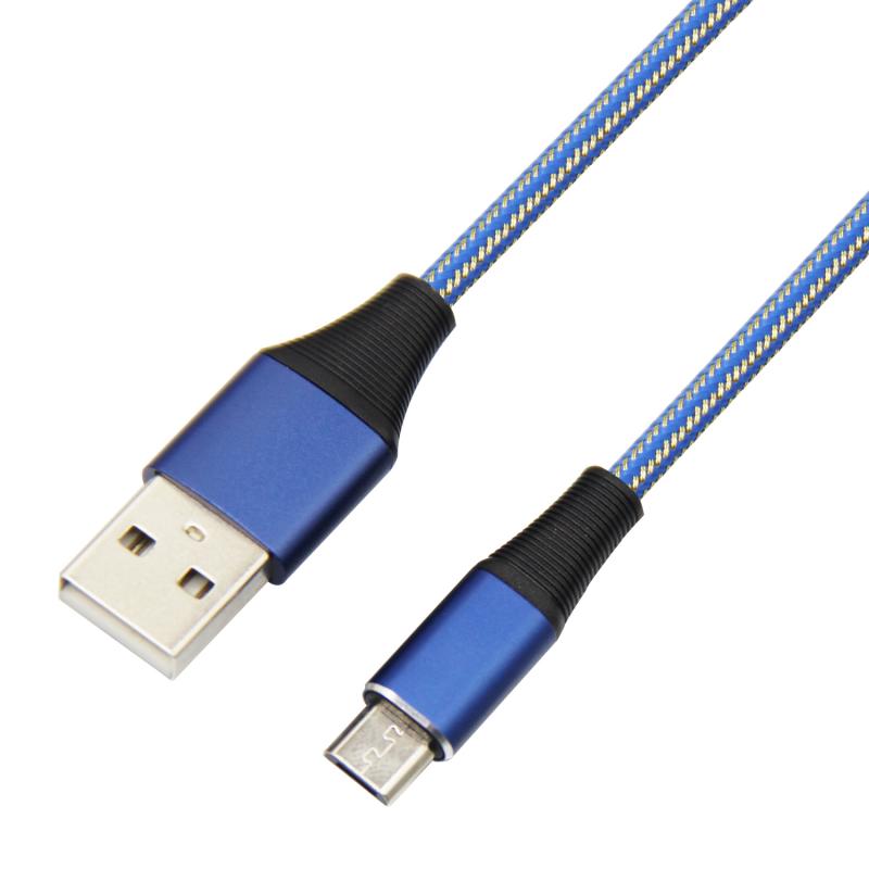 aluminum alloy head Gold silk nylon braid Micro usb cable 0