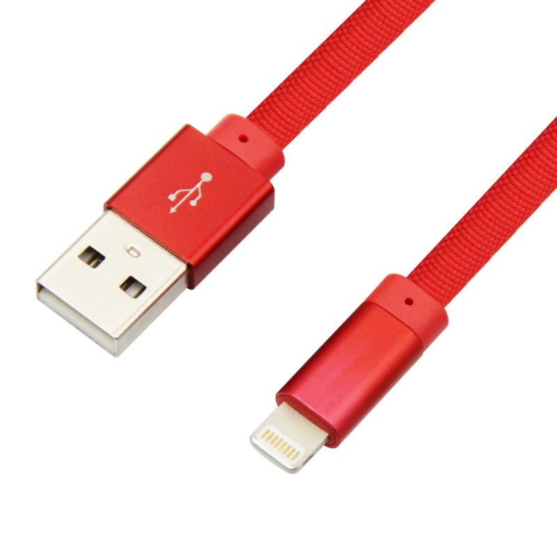 Cloth braided aluminum alloy head flat usb lightning cable 0