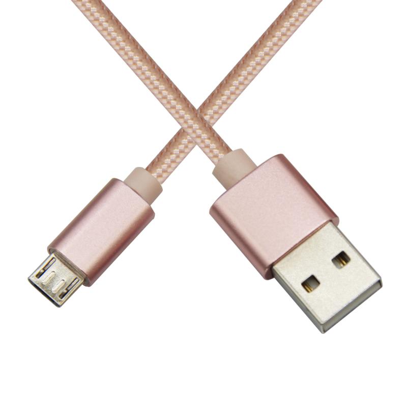 Nylon Braided Metal aluminum Cover  Micro USB 5Pin Cable  2