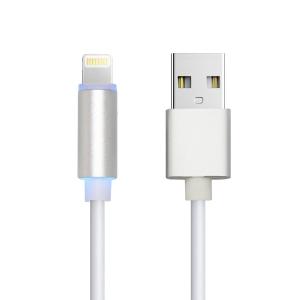 Alu shell TPE Lightning USB Cable 2.4A LED Light Phone Cable 